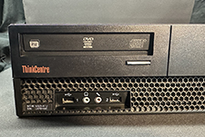 Lenovo ThinkCentre optical drive and front ports.