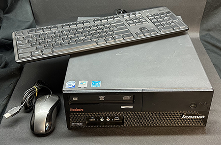 Lenovo ThinkCentre Desktop with keyboard & mouse.