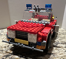 Fire Jeep front view.